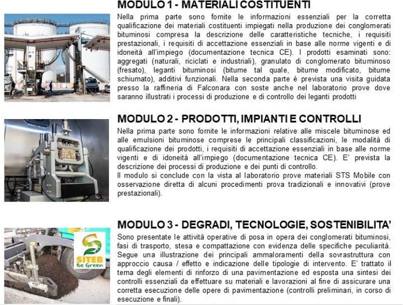 nuovo corso siteb, il programma